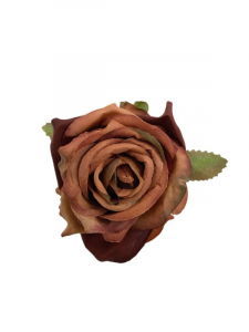 Róża kwiat wyrobowy 10 cm brązowa