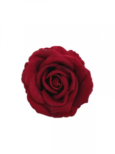 Róża welurowa kwiat wyrobowy 9 cm czerwona