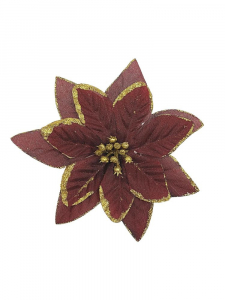 Gwiazda betlejemska kwiat wyrobowy 12 cm bordowa