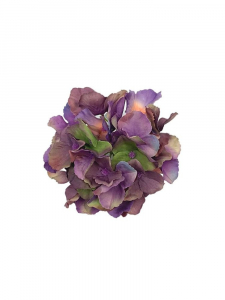 Hortensja kwiat wyrobowy 17 cm fioletowa z zielonym akcentem