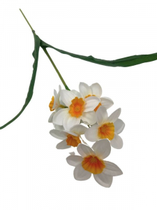 Narcyz kwiat pojedynczy 47 cm biały z pomarańczowym środkiem