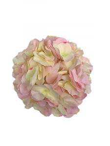 Hortensja kwiat wyrobowy 23 cm jasno różowa z żółtym
