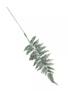 Liść paproci 36 cm zielono biały