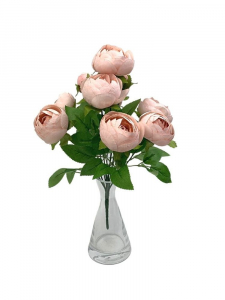 Bukiet pełników 36 cm jasny róż