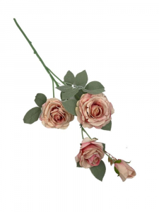 Róża na gałązce 63 cm różowa