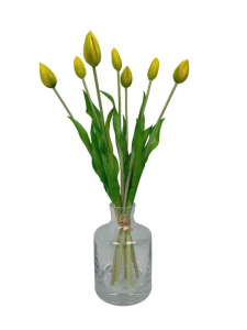 Tulipan silikonowy wiązka 45 cm żółty