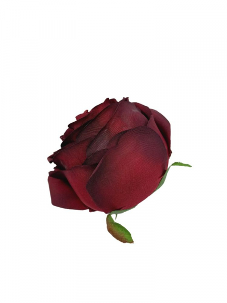 Róża główka 8 cm ciemno bordowa