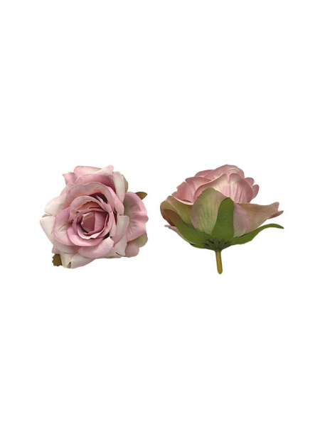 Róża matowa główka 6 cm jasno różowa