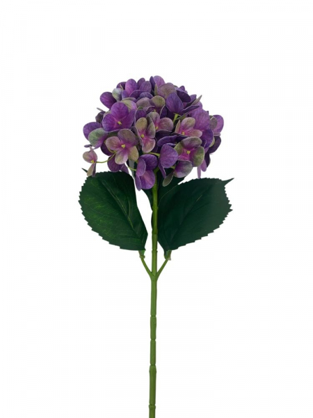 Hortensja gałązka 68 cm fioletowa z akcentami zieleni