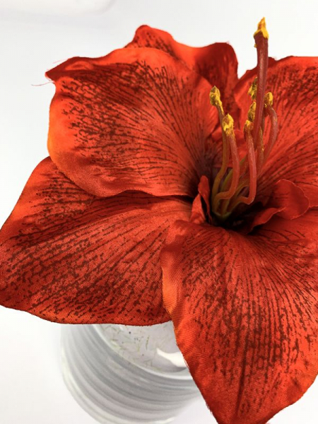 Amarylis kwiat wyrobowy 20 cm czerwony