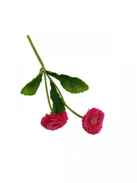 Stokrotka 2 kwiaty na gałązce 23 cm różowa