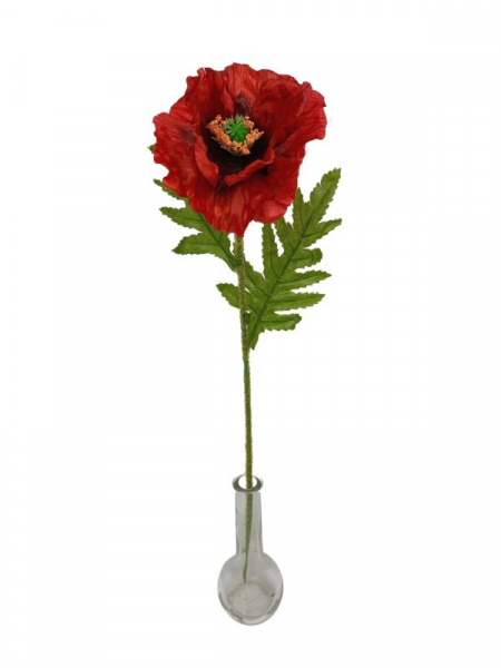 Mak kwiat pojedynczy 58 cm czerwony