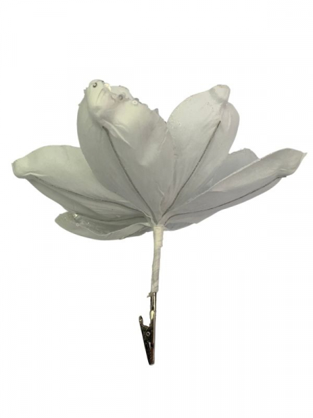 Magnolia na klipsie 25 cm biała