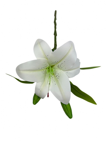 Lilia silikonowa gałązka 35 cm biała
