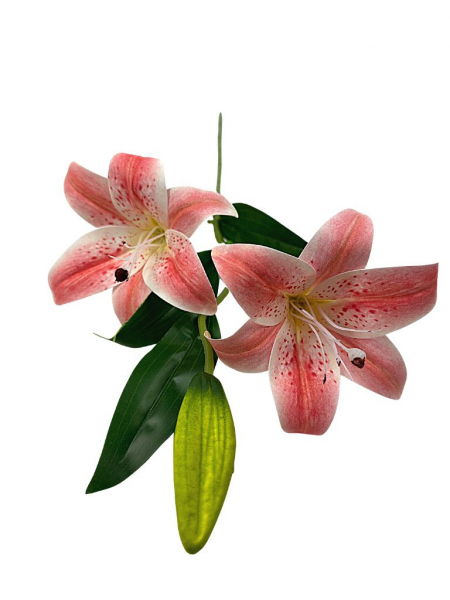 Lilia silikonowa gałązka 65 cm różowa