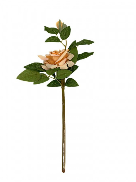 Róża gałązka 47 cm pastelowy pomarańcz
