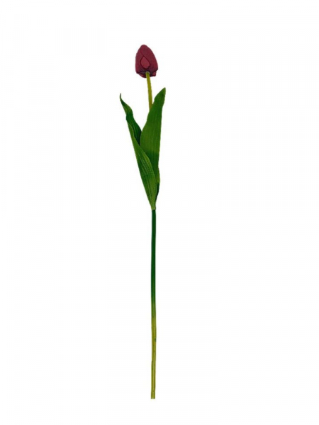 Tulipan matowy gałązka 54 cm bordo