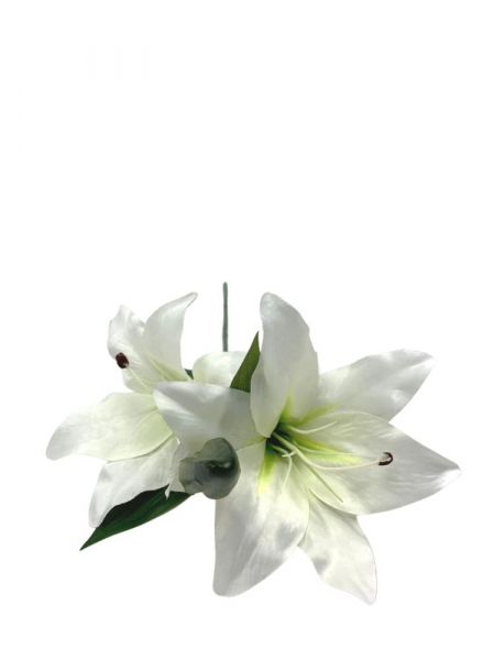 Lilia kwiat na gałązce 65 cm biała