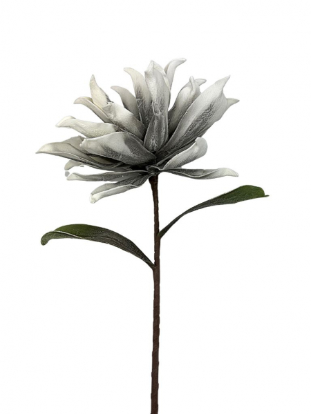 Egzotyczny kwiat piankowy 87 cm szary