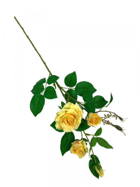 Róża gałązka 77 cm jasno żółta