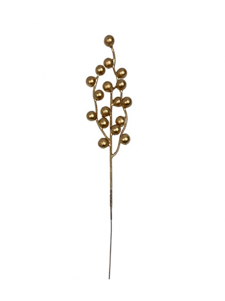 Perełki gałązka z kuleczkami 29 cm złota