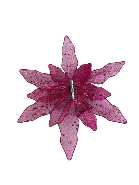 Gwiazda betlejemska na spince 20 cm różowa