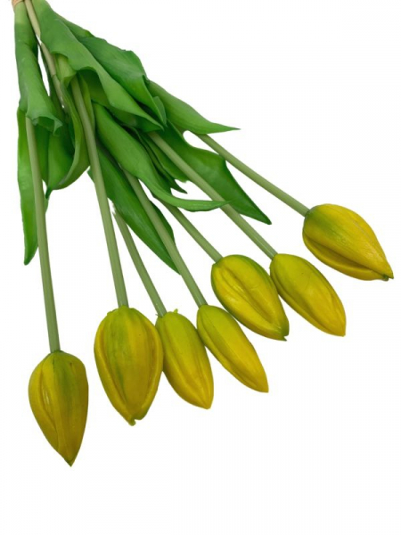 Tulipan silikonowy wiązka 45 cm żółty