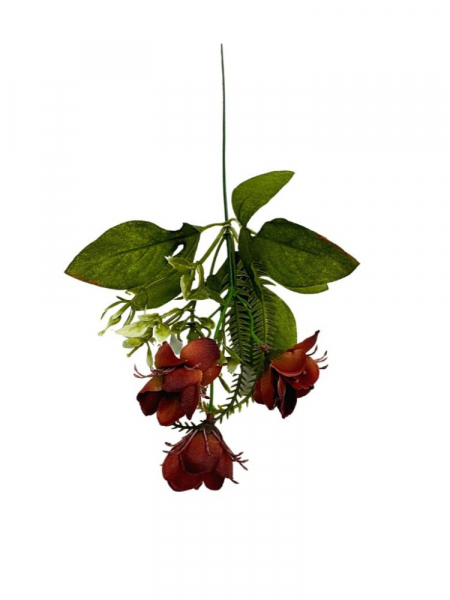 Dodatek florystyczny pik kwiatuszki 38 cm brudna czerwień