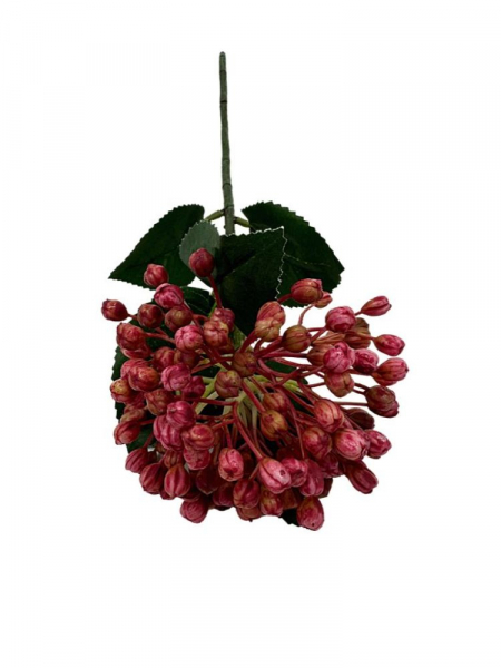 Gałązka dekoracyjna z kuleczkami 42 cm różowa