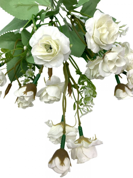 Róża bukiet 30 cm biała