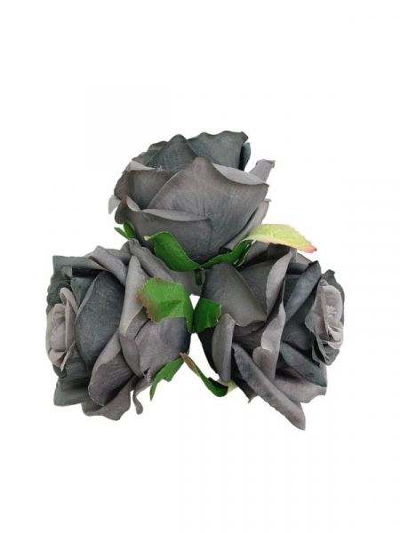 Róża główka 9 cm szara
