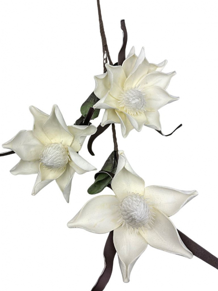 Kwiat egzotyczny piankowy  XXL 104 cm śmietankowa biel