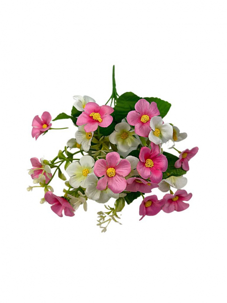 Bukiet bukiecik kwiatuszków 30 cm biało różowy