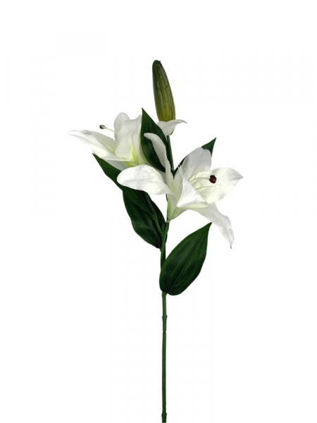 Lilia kwiat na gałązce 65 cm biała