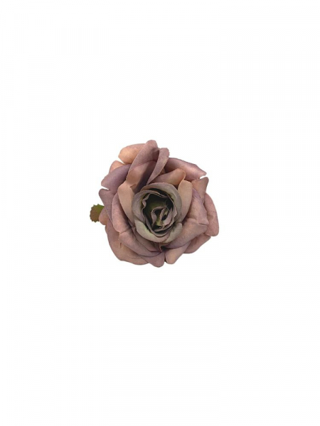 Róża matowa główka 6 cm brudny róż z zielonym środkiem
