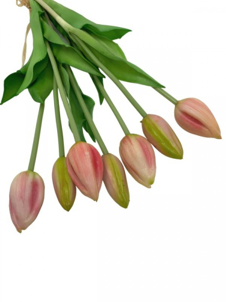 Tulipan silikonowy wiązka 45 cm jasno różowy