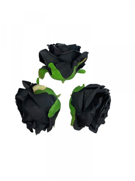 Róża główka 9 cm czarna