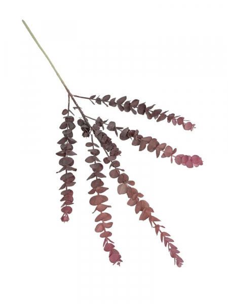 Eukaliptus gałązka plastikowa omszona 80 cm brudny róż