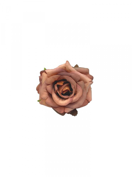 Róża matowa główka 6 cm ceglana pudrowa