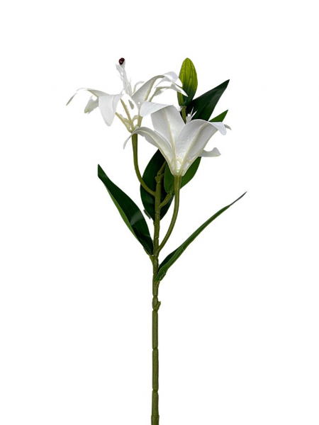 Lilia silikonowa gałązka 65 cm biała