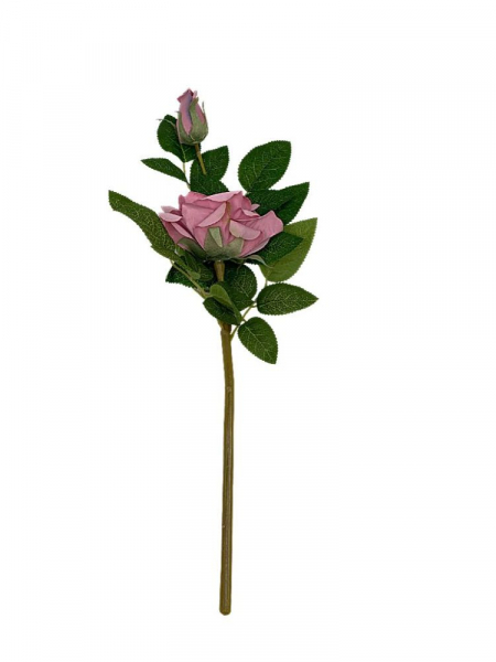 Róża gałązka 47 cm pastelowy fiolet