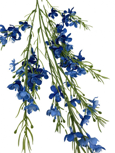 Gałązka z kwiatuszkami XL 108 cm niebieska