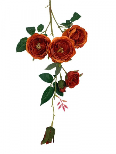 Róża gałązka 90 cm pomarańczowa