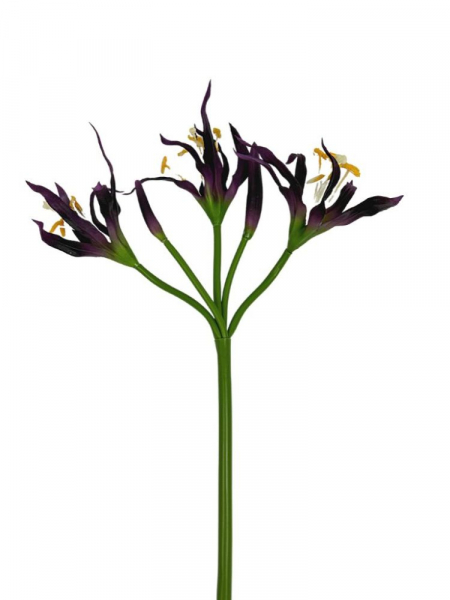 Ismena kwiaty gumowe gałązka 69 cm ciemny fiolet