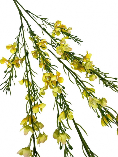Gałązka z kwiatuszkami XL 108 cm żółta