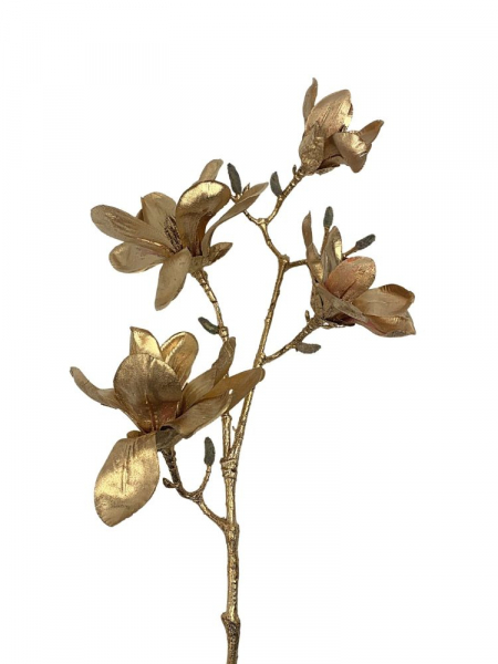 Magnolia gałązka 84 cm złota