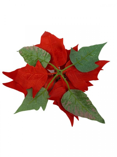 Gwiazda betlejemska welurowa główka 20 cm czerwona