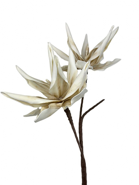 Egzotyczny kwiat piankowy XXL 110 cm kremowy