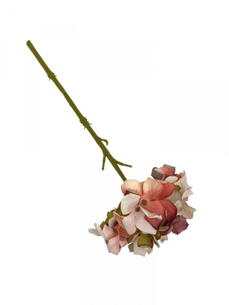 Hortensja gałązka 32 cm kremowa z różem i zielenią