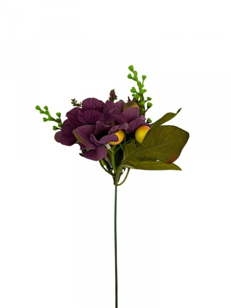 Dodatek pik fioletowa hortensja i dzika róża 40 cm